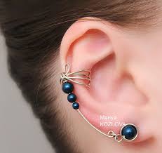 dragonfly ear cuff earrings silver and petrol pearls conch etsy in 2021 silver earring cuff ear cuff earings ear jewelry