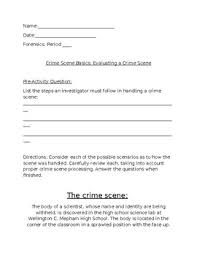 Forensics Crime Scene Basics Activity By Stehler Science Tpt