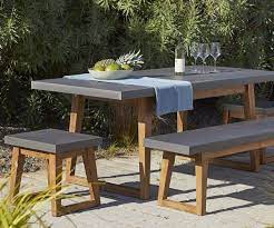 Atlas Dining Table Wooden Outdoor Table Modern Outdoor Table Concrete Outdoor Dining Table
