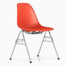 This chair, first designed in 1950, continues to be extremely versatile and durable. Eames Molded Plastic Side Chair With Stacking Base By Herman Miller At Lumens Com