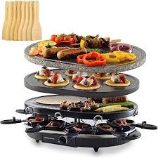 Party With Andrew James Rustic Stone Raclette Grill 3 In 1 With Crepe Fajita And Mini Crepe Attachment Raclette Grill Crepe Maker Raclette