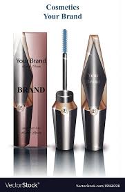 Mascara Realistic Packaging Mock Up Vector Image On Vectorstock Mascara Cosmetics Brands Container Design