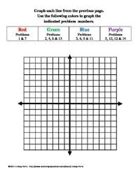 Graphing Linear Equations With Color Worksheet Graphing Linear Equations School Algebra Linear Equations