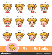 Emotion Faces For Kids Cartoon Visual Dictionary Children