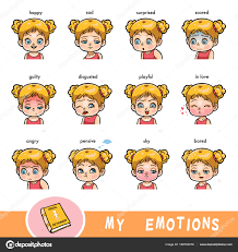 emotion faces for kids cartoon visual dictionary children