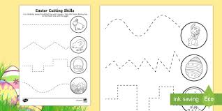 The activities in this book have been designed for the developmental abilities of your young child. Easter Cutting Skills Worksheet Worksheet Teacher Made