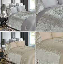 Also find cal king and xl twin sizes. Luxury Crushed Velvet Silver Grey Or Champagne Duvet Quilt Cover Bedding Sets Ebay