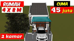 Mengenai ukuran atau luas garasi, harus disesuaikan dengan jumlah mobil yang dimiliki, serta ukuran mobil. Rumah Desain Minimalis Ukuran 4x8 Meter Berisi 2 Kamar Bisa Untuk Garasi Mobil 52 Youtube