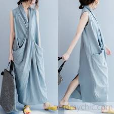 Gray Cross Bust Cotton Summer Dresses Oversize Long Maxi Dress Gown Caual Traveling Dress Cotton Dress Summer Maxi Dress Womens Long Dresses
