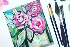 I will walk you through my whole painting process step by step. Learn To Paint Flowers With Acrylic Paint Modern Abstract Flowers For Beginners Elle Byers Skillshare