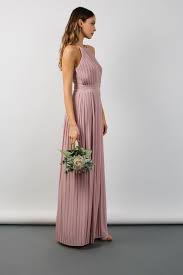 Tfnc bridesmaid pleated sleeveless maxi dress in light blush. Tfnc Serene Mauve Maxi Dress Tfnc Party Dresses Dresses Bridesmaid Dresses Wedding Dresses