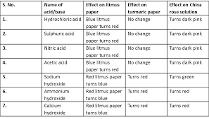 Effects Of Different Acids And Bases On Litmus Paper