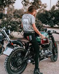 For The Love Of All Things German And Air Cooled Motorbike Girl Cafe Racer Girl Motorcycle Girl