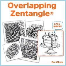 Print a4 sheet and fill tangle ready strings to get his zentangle. Overlapping Zentangle Eni Oken