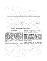 This paper consists of five sections, including the malaysian population and economy; Pdf Employee Motivation And Its Impact On Employee Loyalty Wu Sgd Academia Edu
