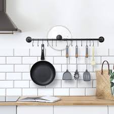 wall hanging pot rack, industrial pipe