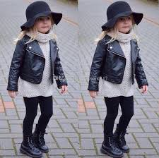 Girl S Faux Leather Look Jacket Size 2 7 Motorcycle Biker Coat Overcoat Pu Leather Jacket Baby Girls Short C Kids Leather Jackets Childrens Jacket Kids Outfits