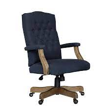 Boss Office Products Navy Contemporary Ergonomic Adjustable Height Swivel Executive Chair Lowes Com Tufted Office Chair Linen Chair High Back Chairs