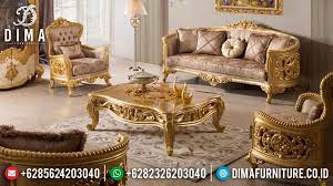 Sofa Tamu Mewah Jepara Elenora Duco Emas Terbaru Full Ukiran Df 0527 Living Room Sets Furniture Luxury Sofa Design Luxury Dining Room