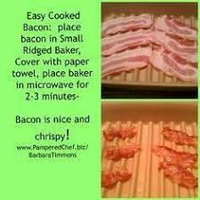 Can You Cook Bacon In The Microwave Reddit Pampered Chef Small Ridged Baker Makes Perfect Bacon Every Time Item Number 1342 Www Pcwithlisa Pampered Chef Stoneware Pampered Chef Recipes Pampered Chef