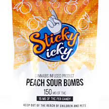 Sticky Icky – Peach Sour Bombs 150 mg - Weeddeal