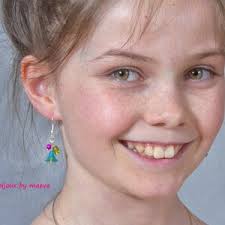Buy Little Girls' Earrings With Golden Flower and Fuchsia Pearls,  Children's Costume Jewelry Online in India