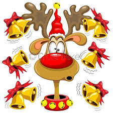 To laugh and have fun during the christmas season, never. Reindeer Funny Christmas Cartoon With Bells Alarms Vector Illustration Stock Vector Crushpixel