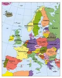 Evropa geografska karta razmer evropa školska geografska karta. Karta Evrope Gradovi Superjoden