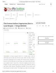 Pdf The Fastest Indian Vegetarian Diet To Lose Weight 7