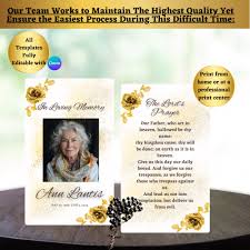 Funeral Prayer Card, Custom Prayer Card, Funeral Card, Celebration of Life,  Prayer Card for Wake or Funeral, Obituary Template, woman card.