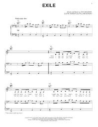 For the title track evermore swift revealed that she and alwyn wrote it the same way they wrote exile with the actor composing the melody and her adding the lyrics. Taylor Swift Exile Feat Bon Iver Sheet Music Notes Chords Download Printable Pdf 455369 Score