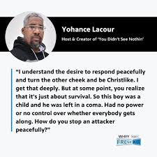 Yohance Lacour's Pulitzer Prize-winning podcast, You Didn't See Nothin',  tells the story of Lenard Clark, a 13-year-old Black boy who was beaten  into a coma by white teenagers, after riding his bike
