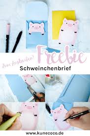 Freebie Kostenlose Vorlage Zum Ausdrucken Schweinchenbrief Tarjetas Para Novios Regalo Para Novia Manualidades Regalos Creativos