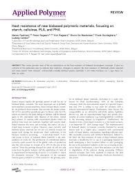 Pdf Heat Resistance Of New Biobased Polymeric Materials