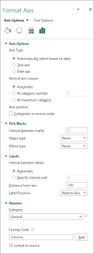 change the display of chart axes office support