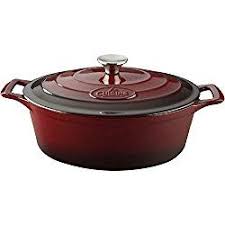 La Cuisine Pro 6 75 Qt Enameled Cast Iron Covered Oval Dutch Oven Ruby Price December 2020 Kids Baking Supplies Cuisine Bakeware Set