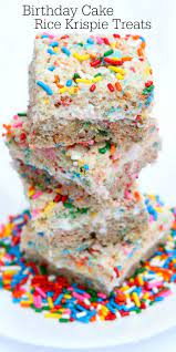 Birthday Cake Rice Krispie Treats Recipe Rice Krispie Treats Krispie Treats Recipe Best Dessert Recipes