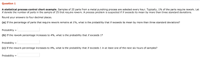 Solved Question 1 A Statistical Process Control Chart Exa