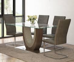 Find the dining room table and chair set that fits both your lifestyle and budget. Oscar Glass And Walnut Dining Table With 4 Diego Taupe Chairs Cfs Furniture Uk