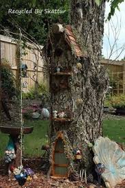 Tall View Of The Miniature Tree House Fairy Tree Houses Fairy Garden Houses Fairy Garden