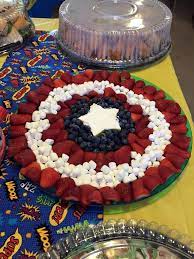 Superhero Baby Shower Captain America Fruit Tray Marvel Baby Shower Superhero Baby Shower Boy Baby Shower Themes
