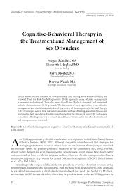 Strengths and limitations of cognitive behavioural modification. Pdf Cognitive Behavioral Therapy In The Treatment And Management Of Sex Offenders