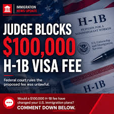 A federal judge on Monday voided President Trump's requirement of a $100,000 application fee for H-1B visas, ruling that he lacked authority to impose the new policy. Here's what that means.