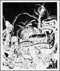 Wally Wood Marvel Comic Book Artist And Illustrator Art Black And White Artwork Cartoon Illustration