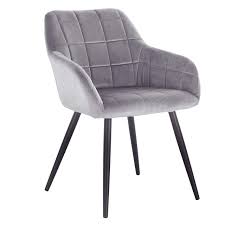 168 $ chaise, bleu, collection cassidy. Chaise De Salle A Manger En Velours Avec Pieds En Metal A Carreaux Modele Rita Woltu Eu