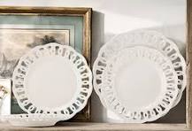 Amazon.com | 4 Pack 10" Dinner Serving Plates with Lace Rim ...