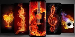 Guitar on fire custom made picture frame. Fire Wallpapers For Android Apk Download