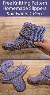 Check out our selection of socks knitting & crochet patterns. Free Knitting Pattern For Homemade Slippers Knit Flat Knit Slippers Free Pattern Knitted Slippers Pattern Knitted Slippers
