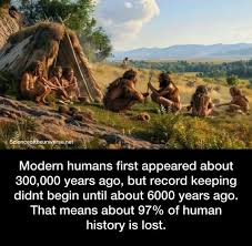What percentage of human history is lost?