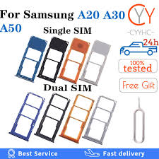 Samsung A20 Sim Card Slot Sim Tray Holder Part And Memory Card Tray - Blue